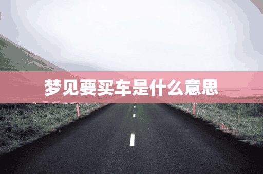 梦见要买车是什么意思